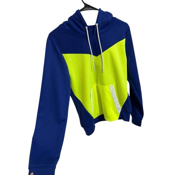 SOUTHPOLE Women's Size M Blue/Neon Yellow Hooded Sweatshirt Pullover Hoodie - Picture 2 of 4